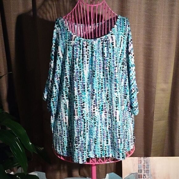 Bon Worth Blue/blk. Graphic Design Tunic - Picture 7 of 7